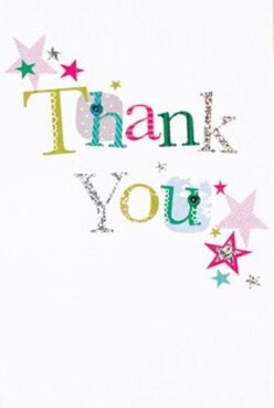 In the heart of Motspur Park, this thank you card is a true celebration of joy and thankfulness. The phrase 'Thank You' stands proud and playful across an immaculate white field, each letter a unique burst of color-from lively lime to vivid pink and tranquil blue-intermixed with gentle patterns of dots and subtle stitching. Some characters gleam with a stroke of silver, their subtle glitter catching the light much like the gentle shimmer of morning walks by Sir Joseph Hood Memorial Playing Field. Mobiles of stars in magenta, teal, and gold scatter across the top and corners of the card, mimicking the confetti-strewn buzz you might find after a local summer fête. There's a warm, tactile sense to the card's finish, hinting at the pleasure found in true craftsmanship-a trait Motspur Park is known for. The card's vibrant personality is a natural partner for a fresh, cheerful bouquet, perhaps delivered from Flowers Motspur Park right to a friend's doorstep in Raynes Park, as a gesture of genuine gratitude. Its composition balances festive energy with heartfelt sincerity, capturing both the pleasure of giving and the art of the florist's touch. Thoughtfully designed, this card brings brightness and delight to any expression of thanks, offering a lovely local flair to moments of appreciation.